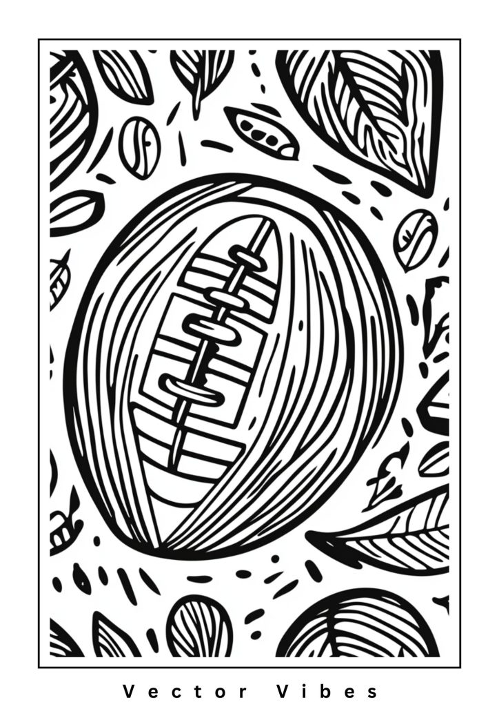 a black and white illustration of a football coloring pages