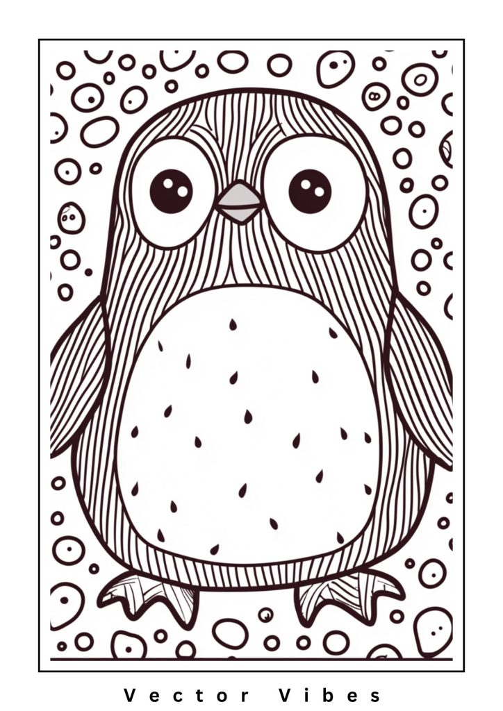a black and white penguin coloring pages