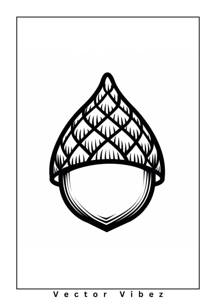 black and white acorn fall coloring page
