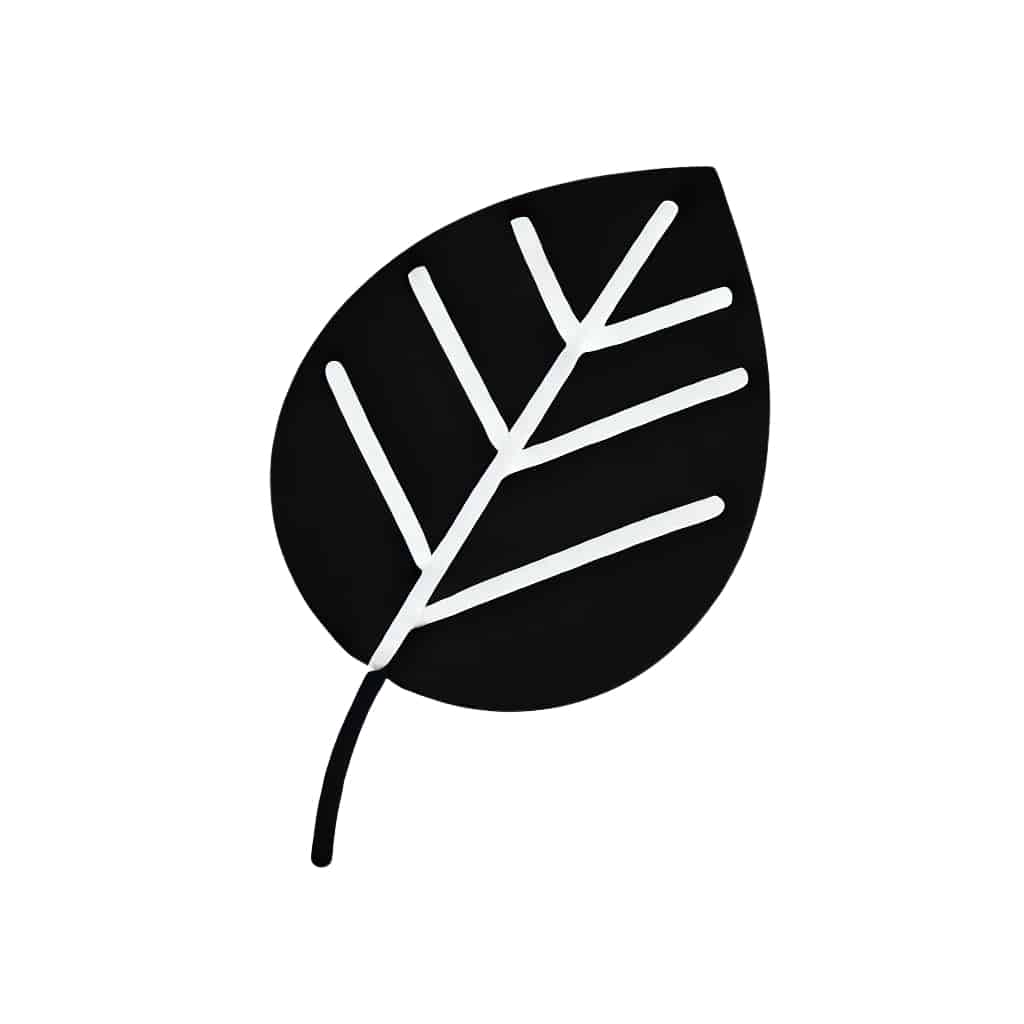 black and white leaf svg