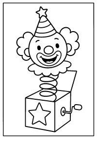 Free Jack-in-the-Box with Clown Surprise Coloring Page