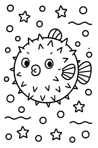 Free Pufferfish Balloon Underwater Adventure Coloring Page
