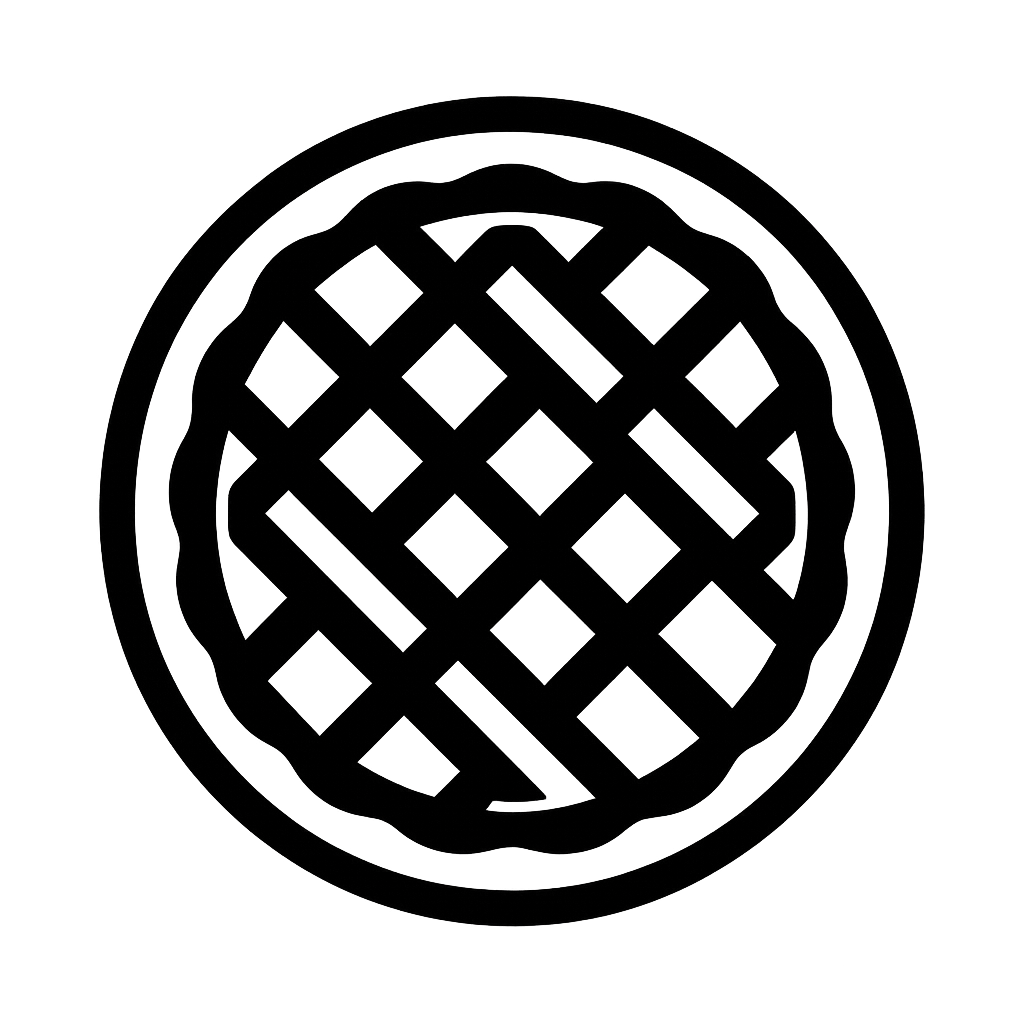 Lattice-top apple pie icon, no sparklers