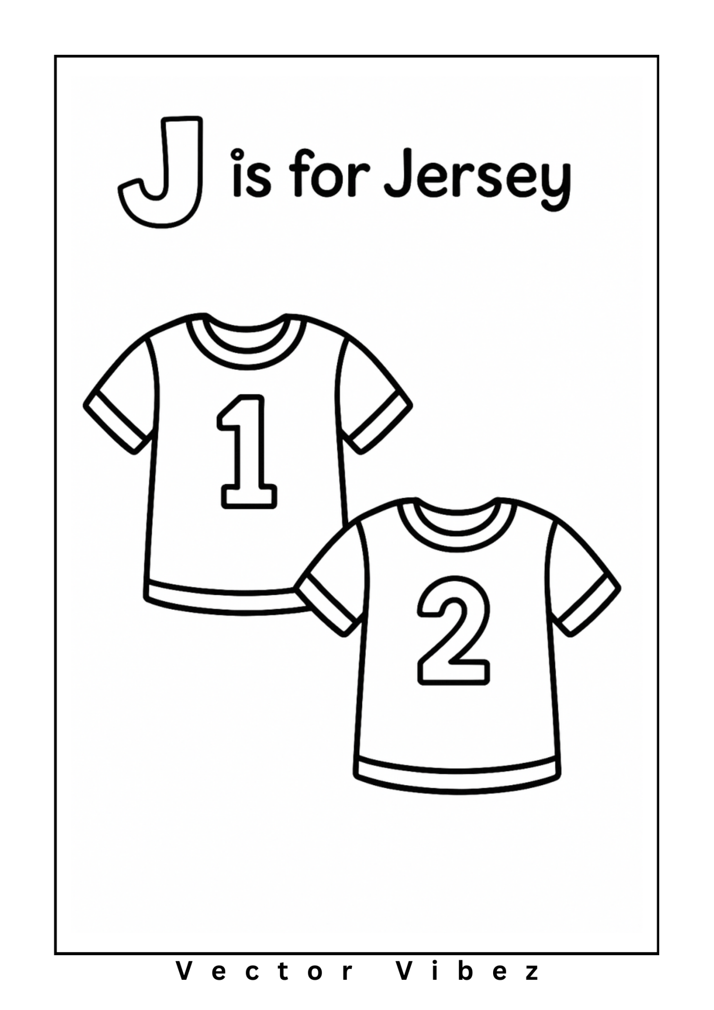 Baseball alphabet page: 'J is for Jersey'