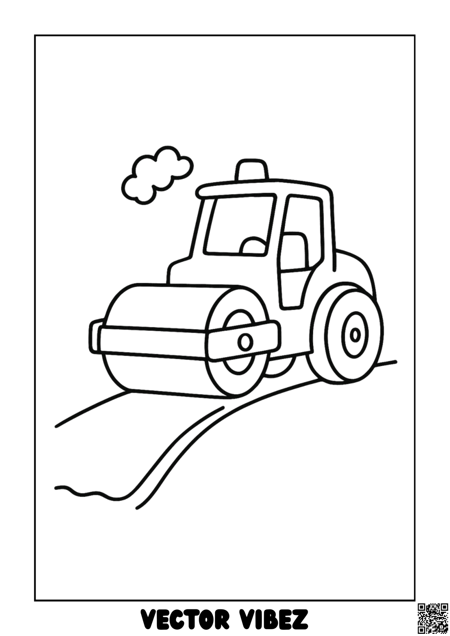 Steamroller/road roller on road, not a front loader