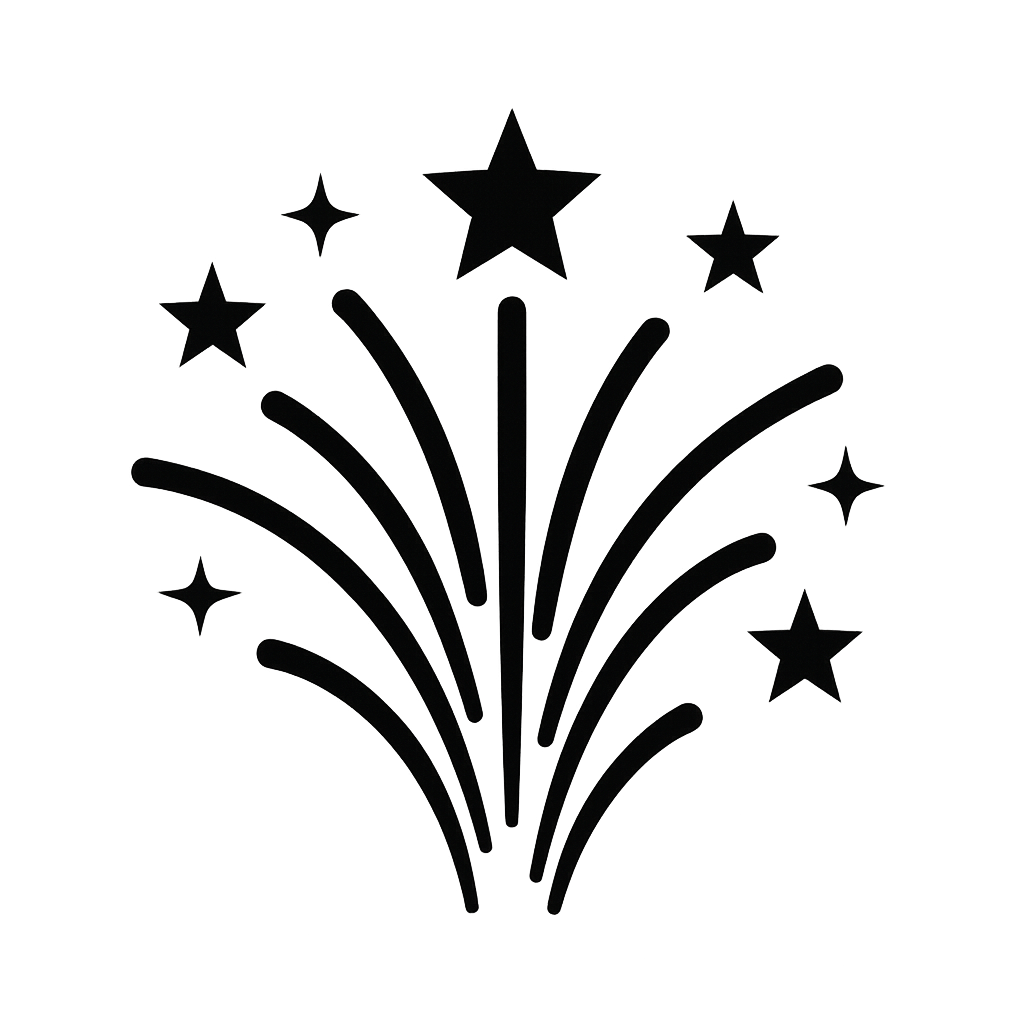 Fireworks burst with stars