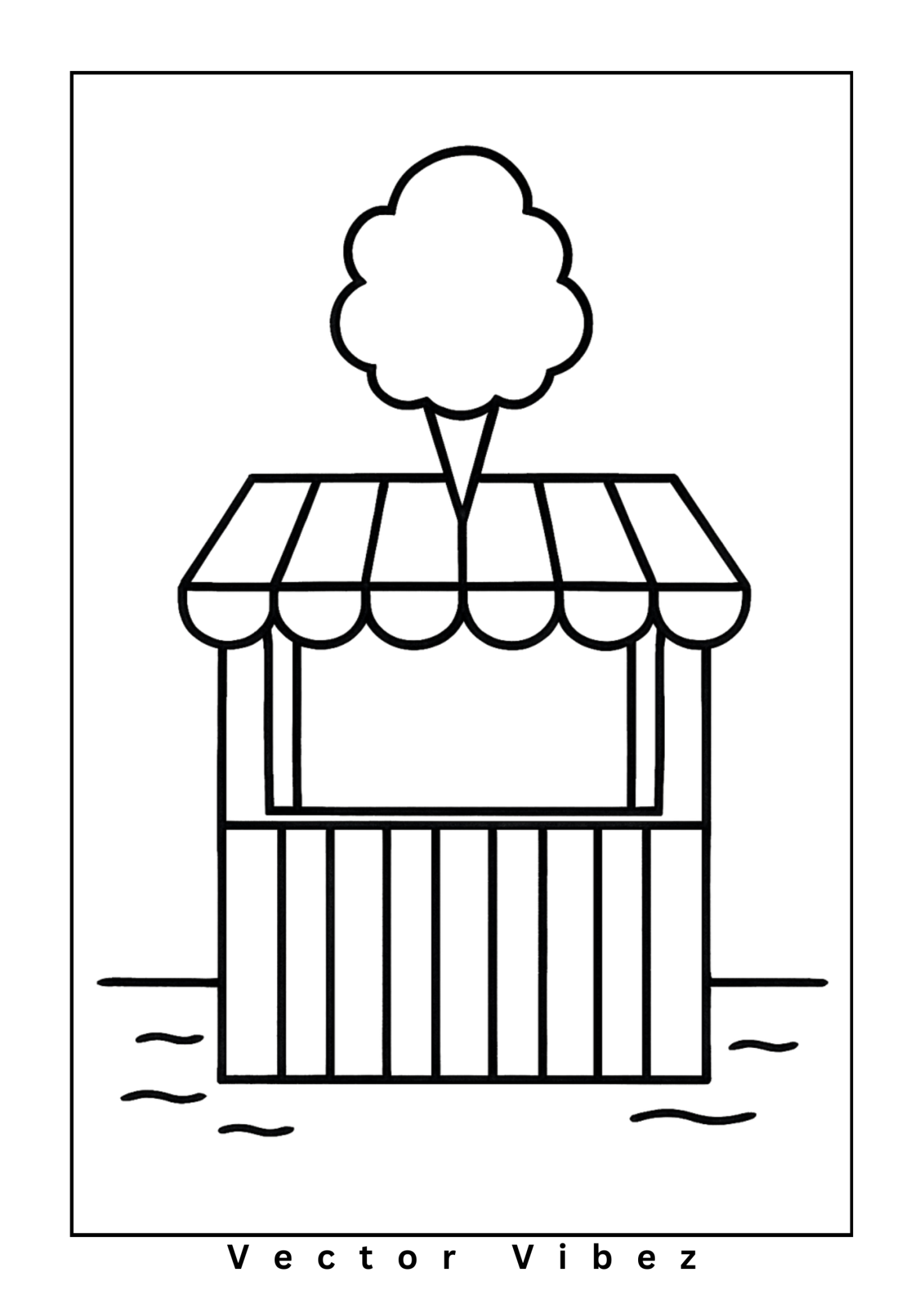 Cotton Candy Stand with Sweet Treats coloring page, cover of the free County Fair coloring book for kids
