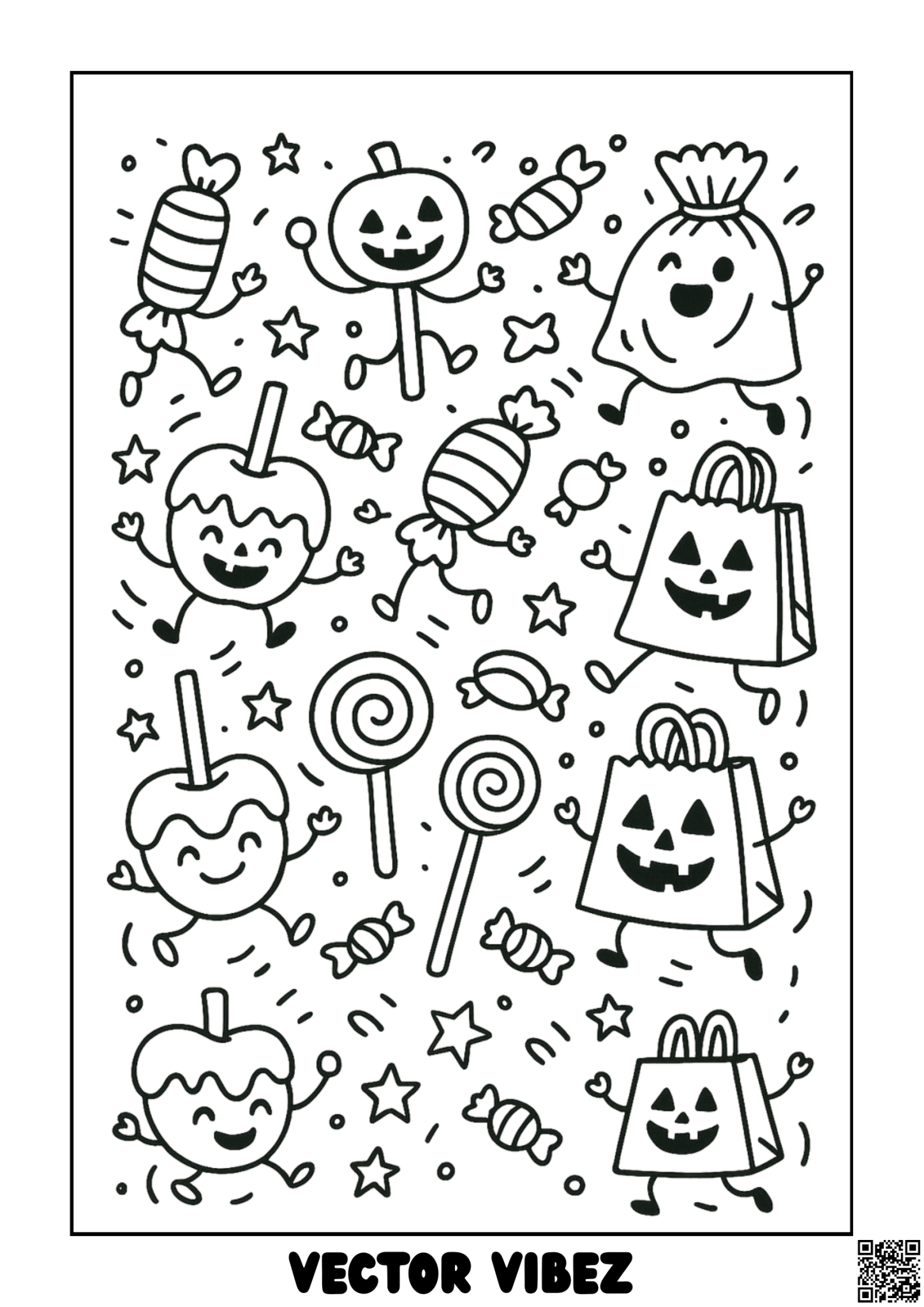 Halloween treat bags and candy pattern
