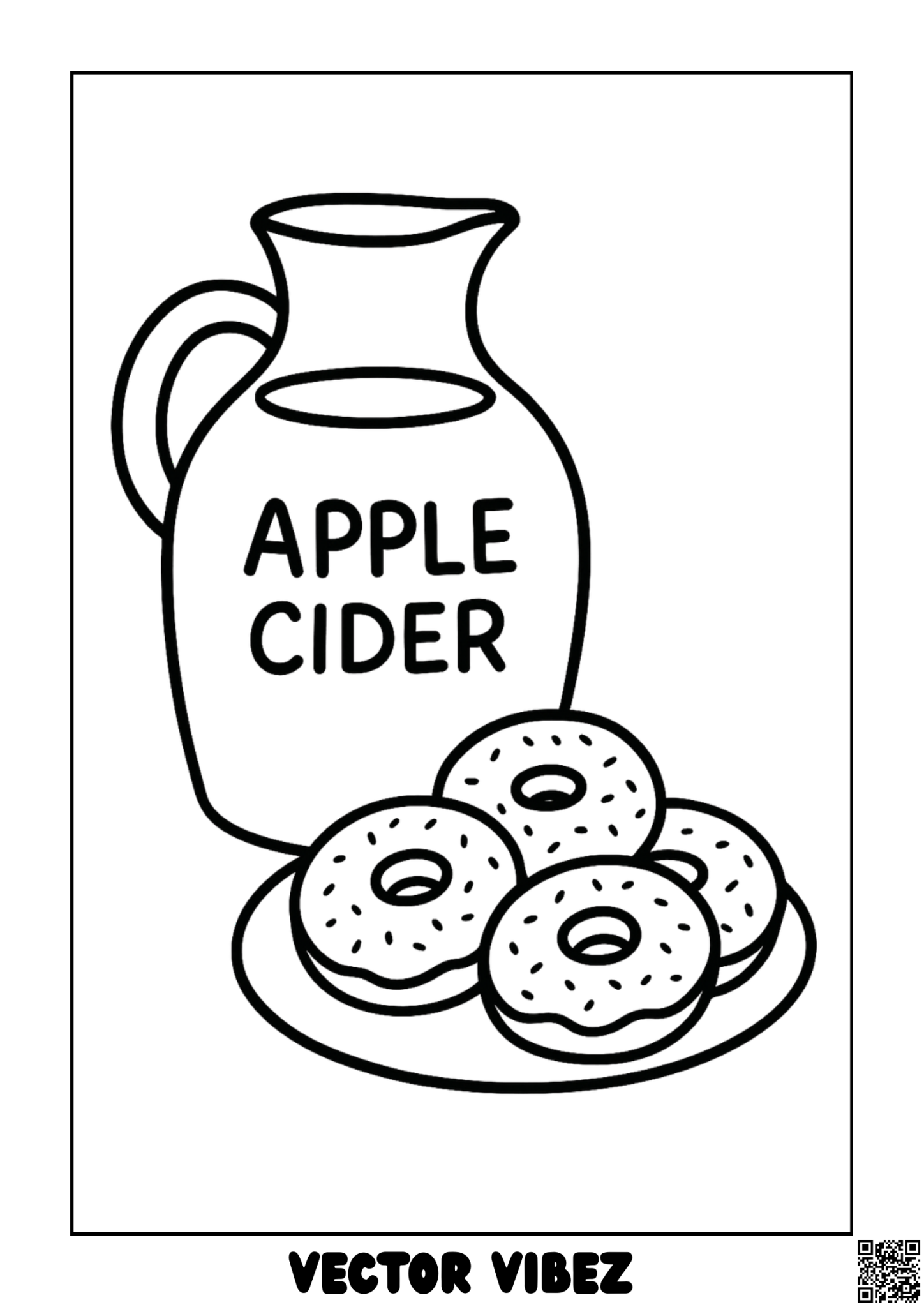 Apple cider pitcher with donuts