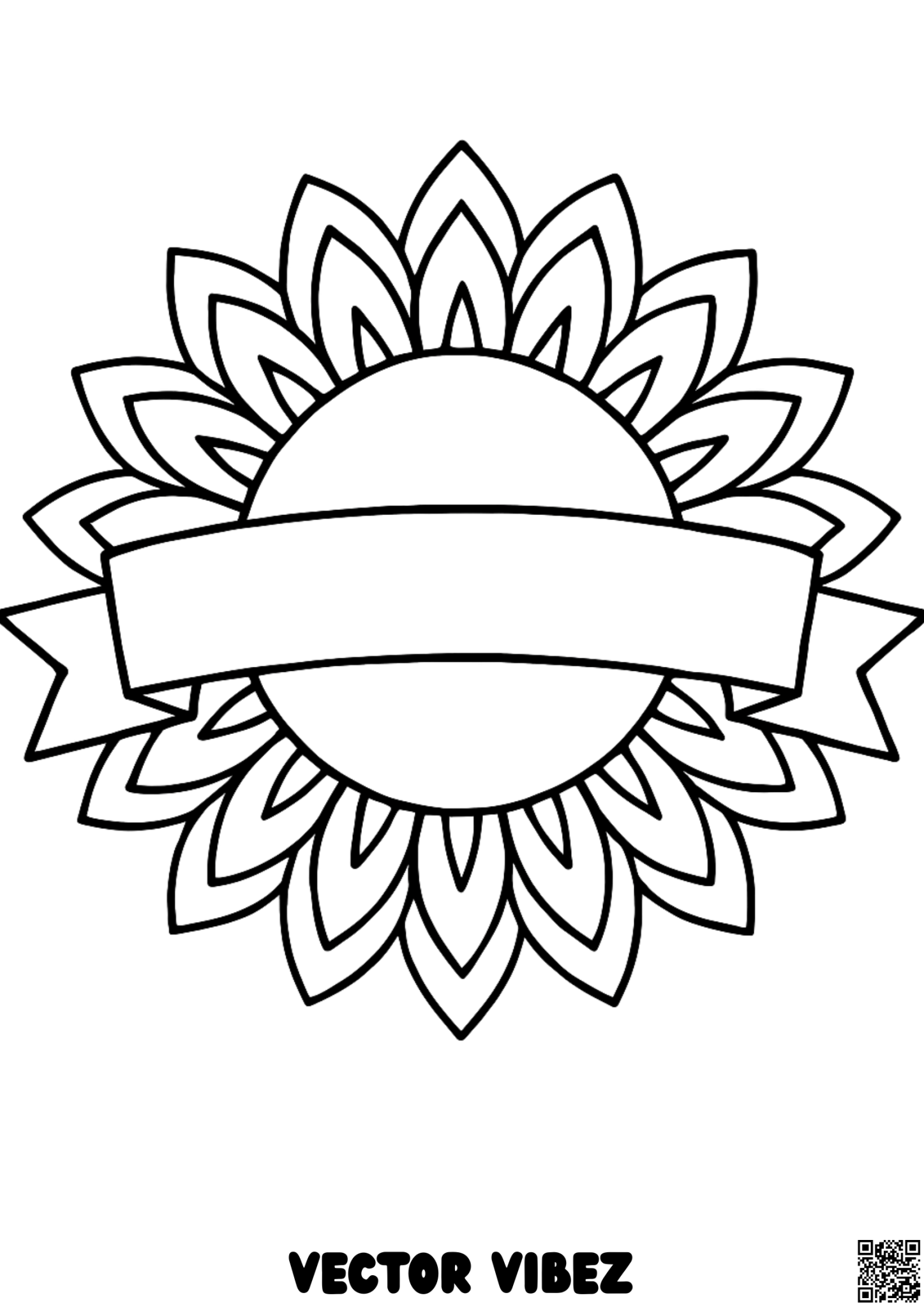 Sunflower with blank banner