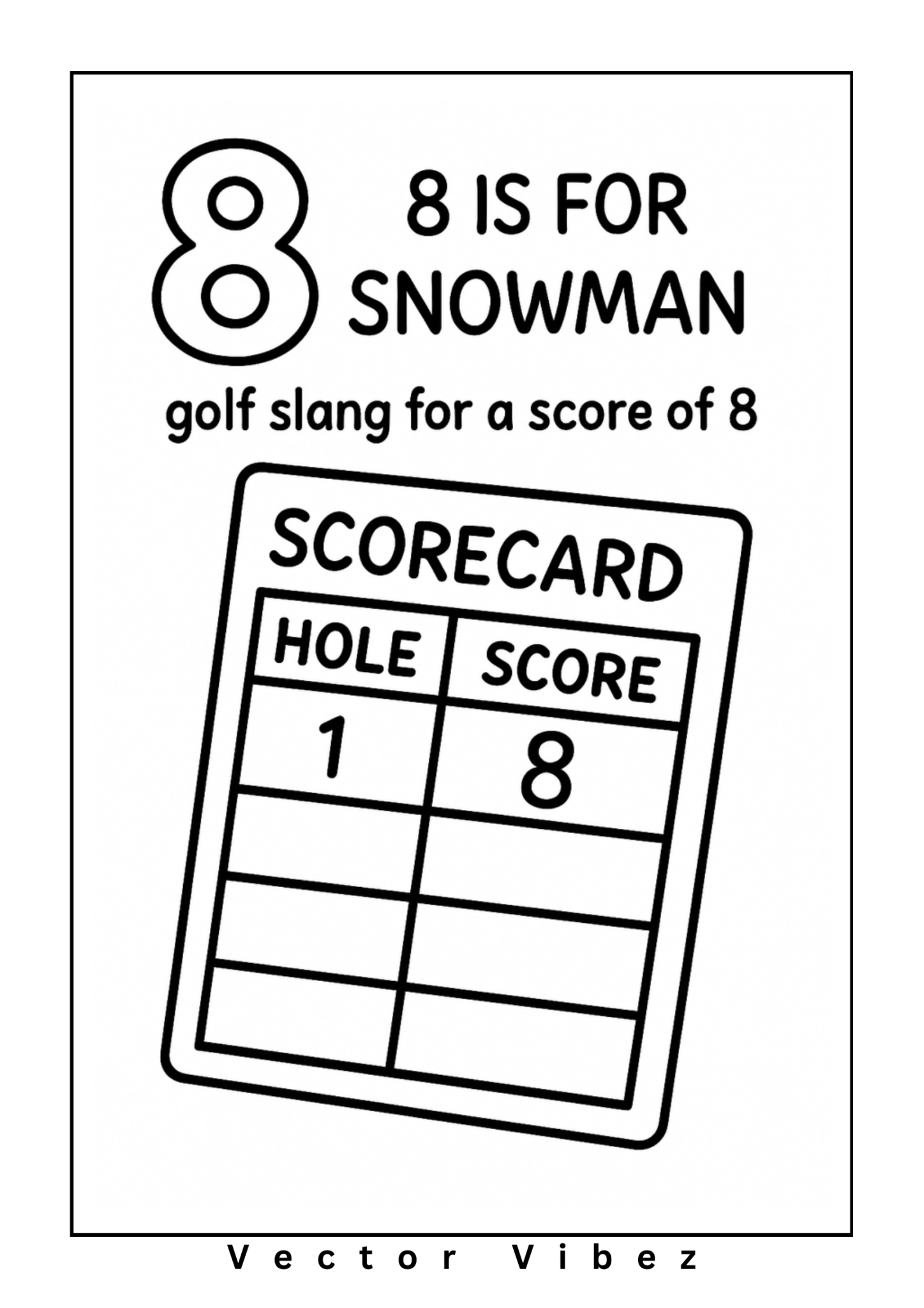 Golf counting page '8 is for Snowman