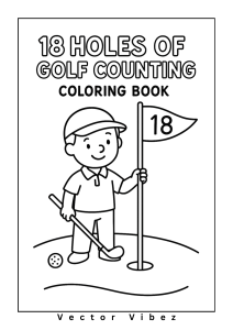 Golfing Gopher Counting Golf Balls coloring page, cover of the free Golf Counting coloring book for kids