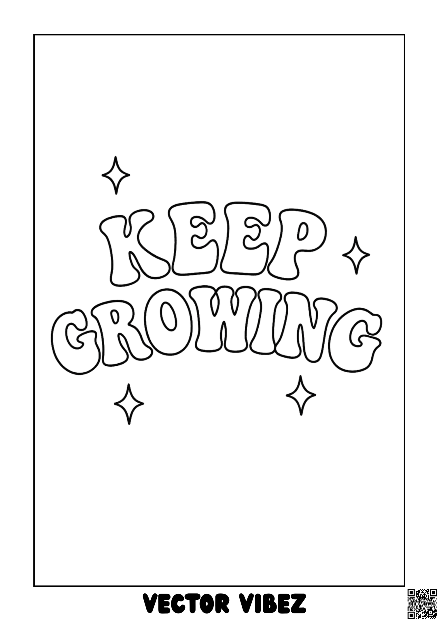 Lettering 'Keep Growing' with sparkles