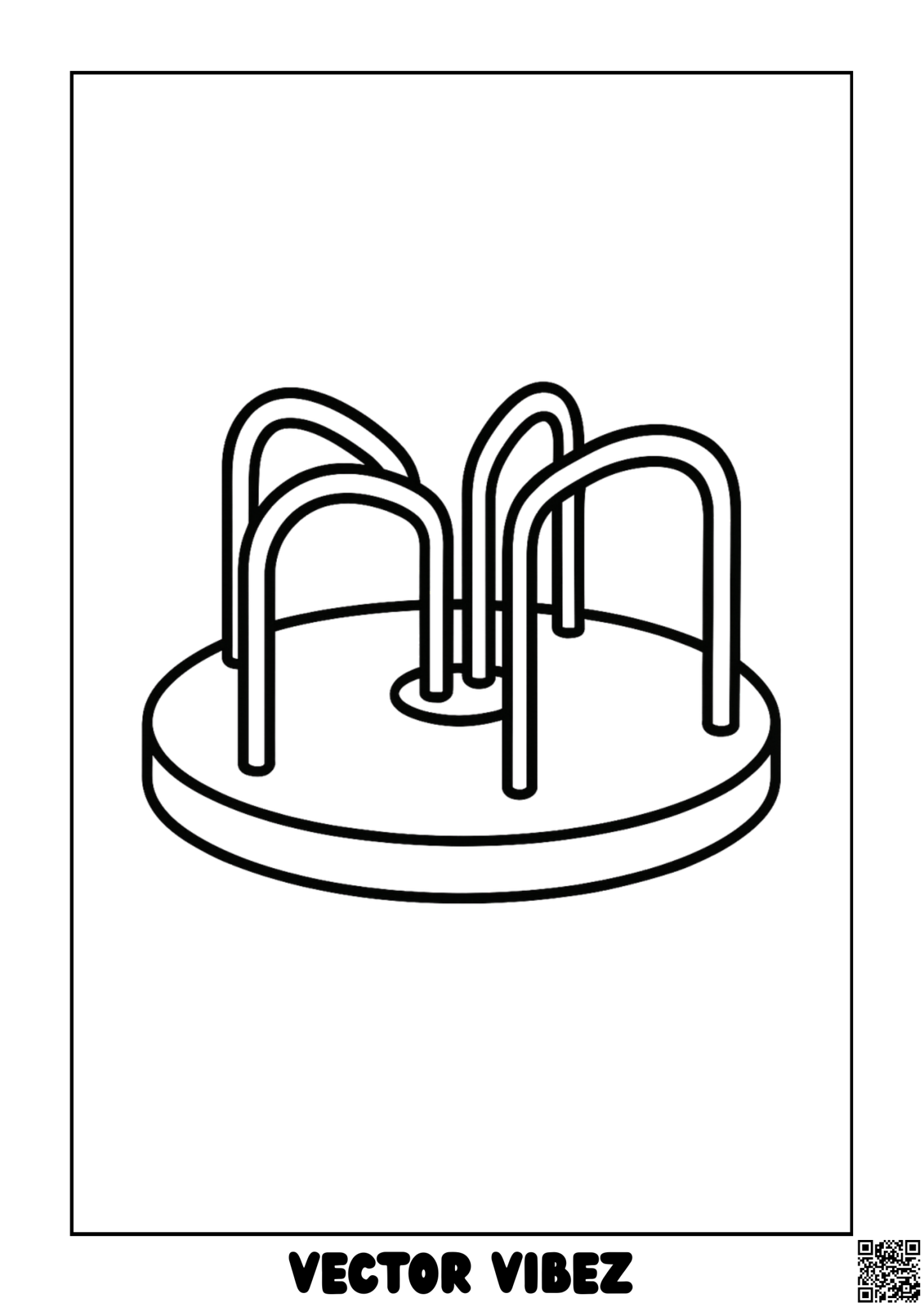 Free printable kids spinning on merry-go-round coloring page for kids — download and print free at VectorVibez.com