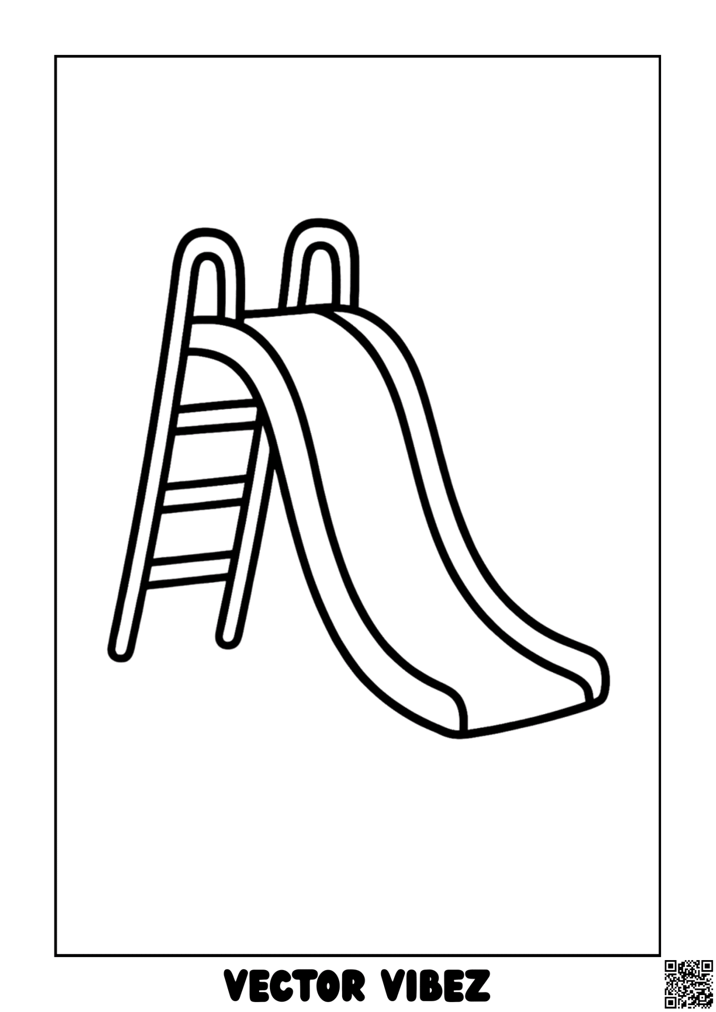 Free printable kids zooming down slide coloring page for kids — download and print free at VectorVibez.com