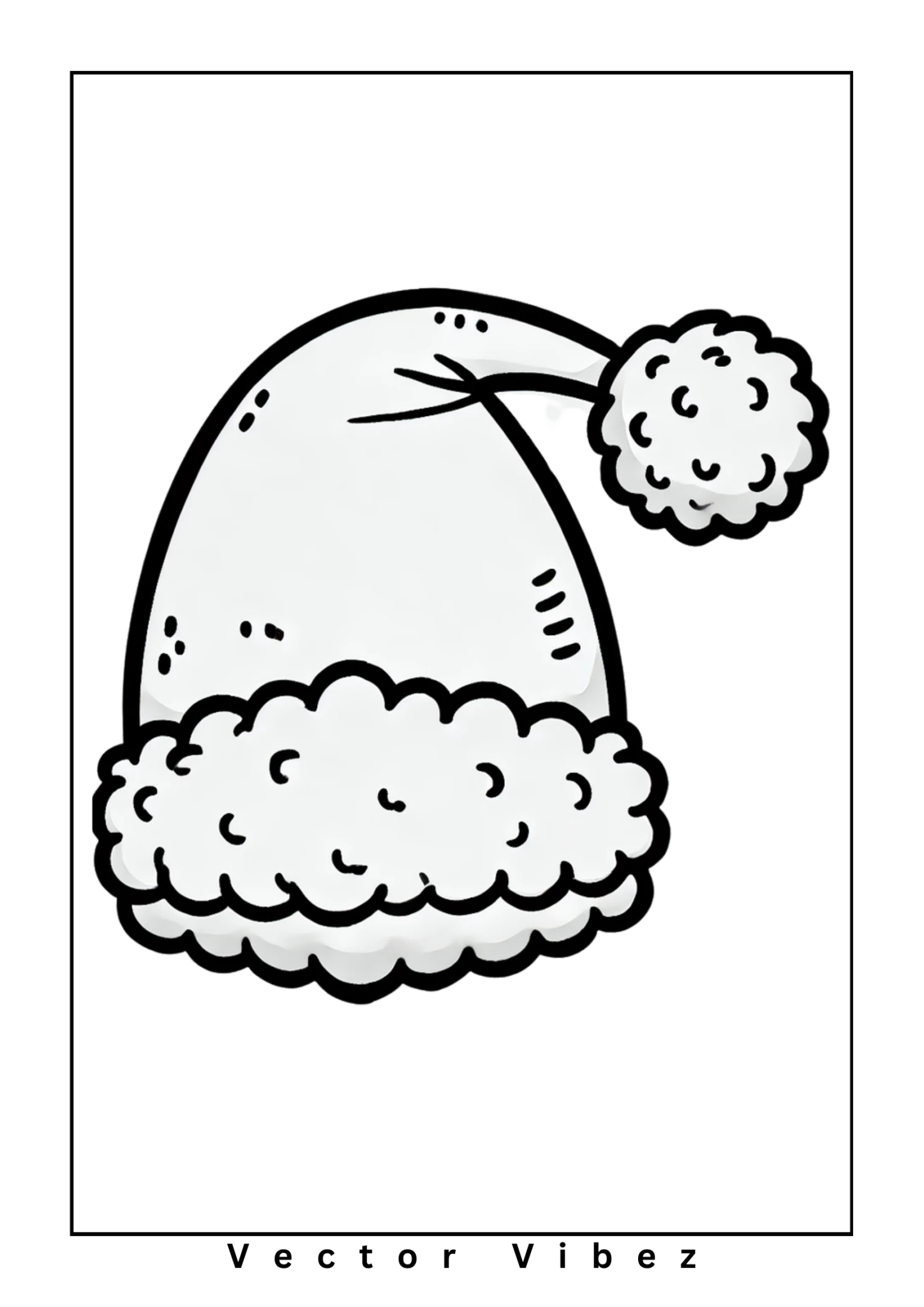 Free printable santa hat overflowing with candy canes coloring page for kids — download and print free at VectorVibez.com