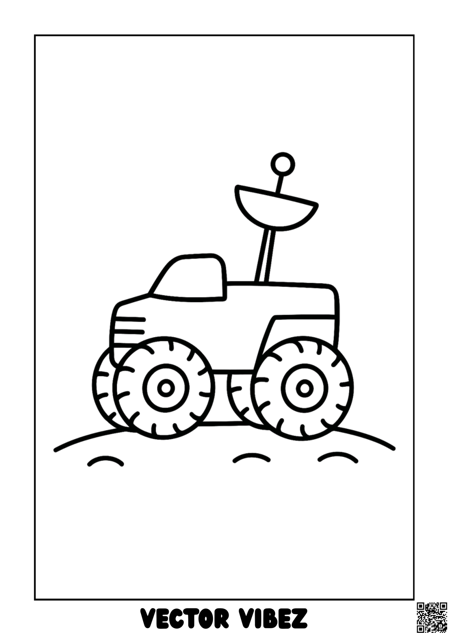 Free printable space rover exploring crystal caves coloring page for kids — download and print free at VectorVibez.com