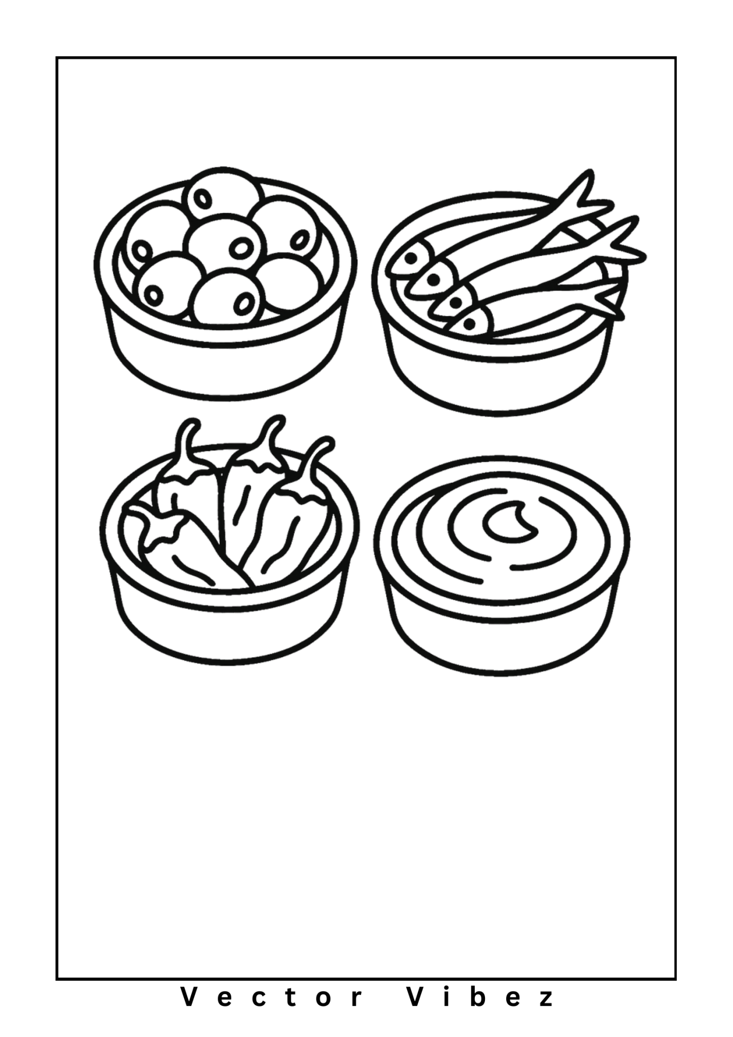 Four bowls of dips/salads