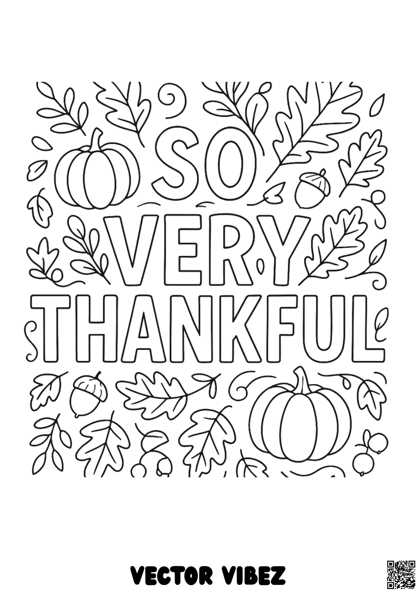 Free printable thankful fox with pumpkin pie coloring page for kids — download and print free at VectorVibez.com