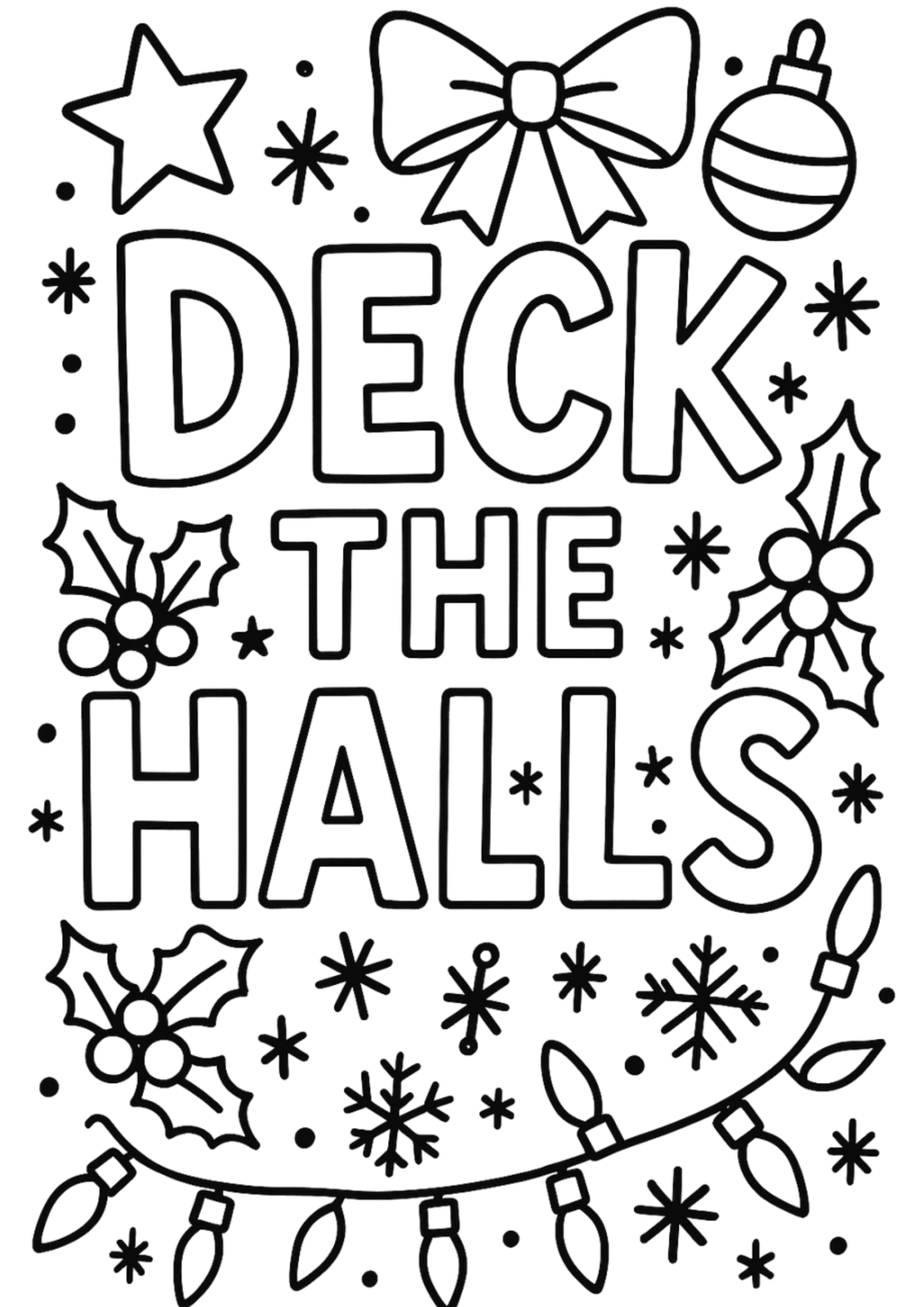 Free printable christmas train with toy passengers coloring page for kids — download and print free at VectorVibez.com