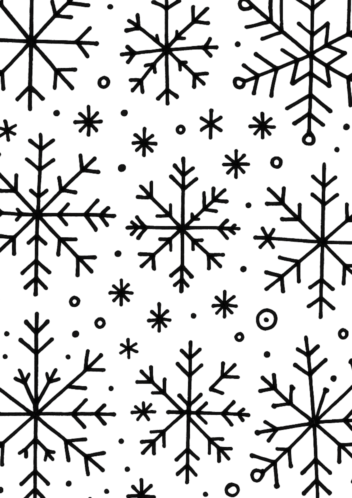 Free printable intricate snowflake with swirling patterns coloring page for kids — download and print free at VectorVibez.com