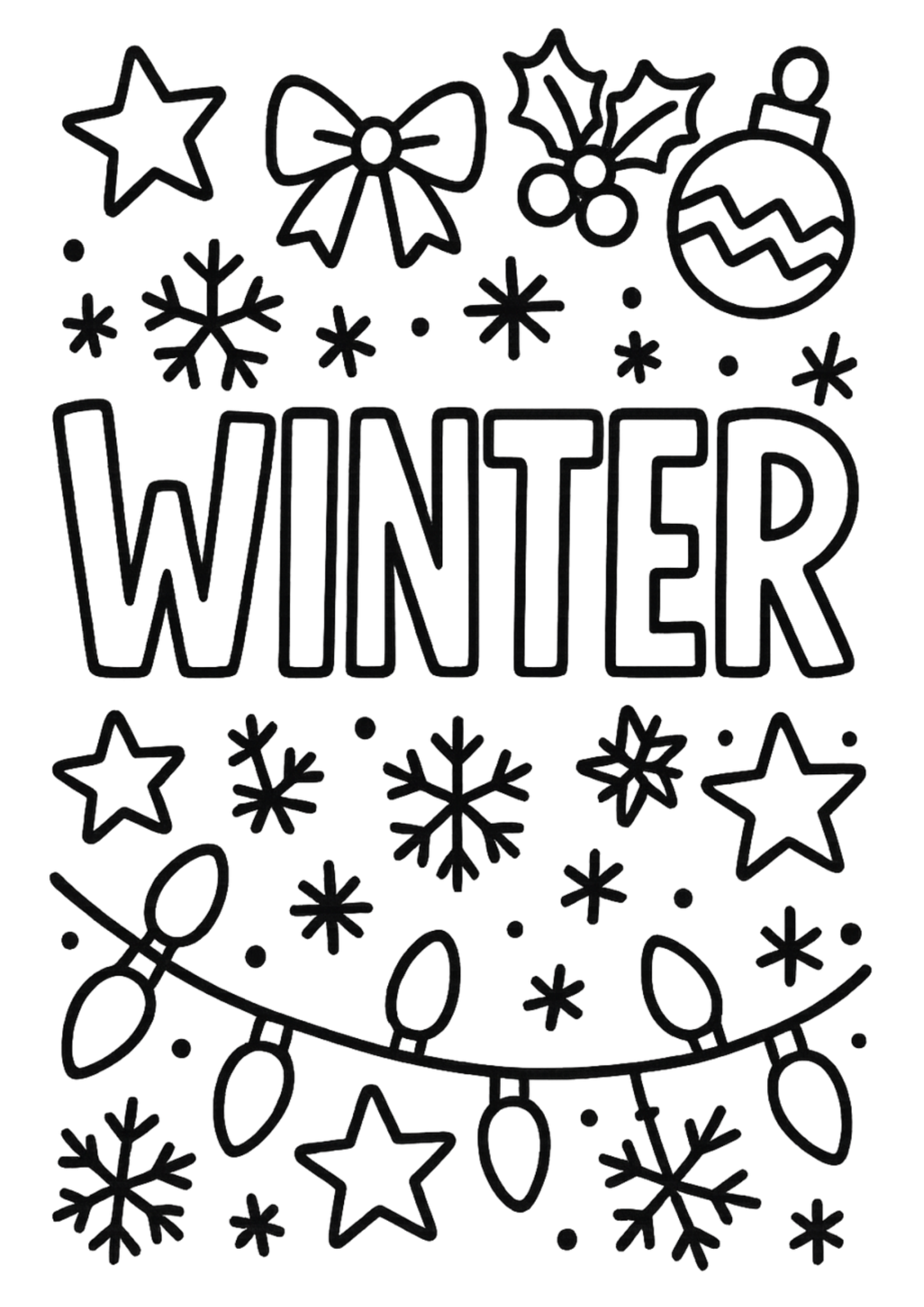 Free printable polar bear cubs sledding adventure coloring page for kids — download and print free at VectorVibez.com