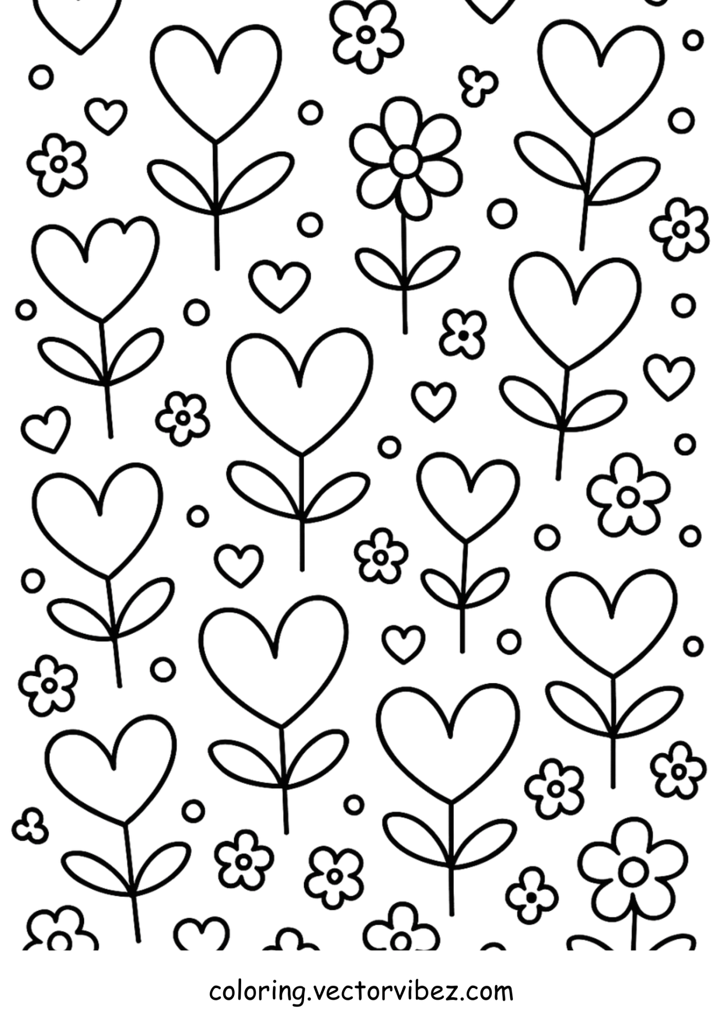 Pattern of hearts and flowers