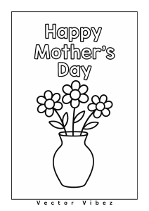Mother's Day Bouquet with Butterflies coloring page, cover of the free Mother's Day coloring book for kids