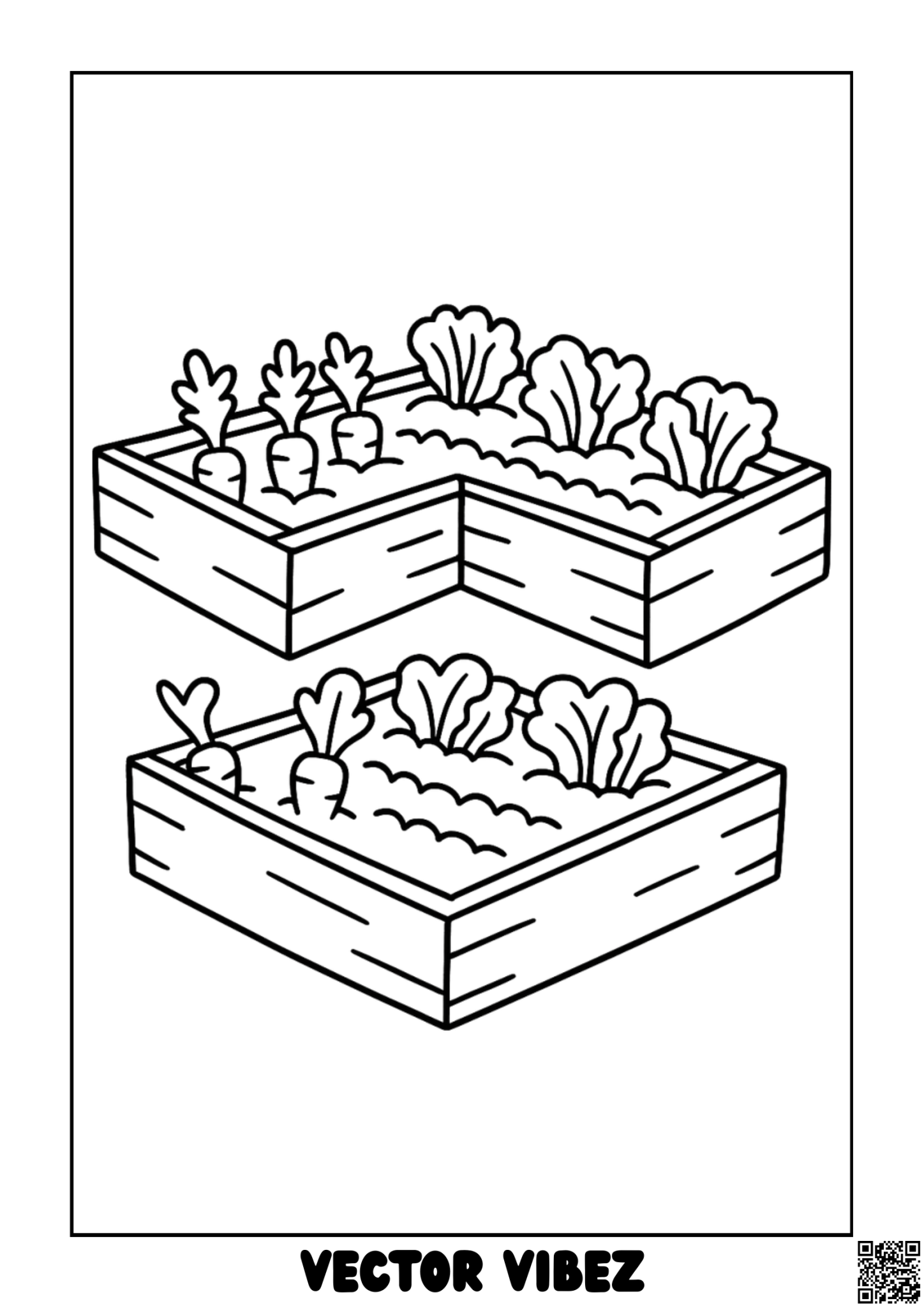 Kids Picking Carrots in Vegetable Garden coloring page, cover of the free Gardening coloring book for kids